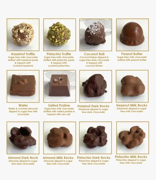 Mixed Sugar Free Chocolates Small 12 pcs by Chocolatier