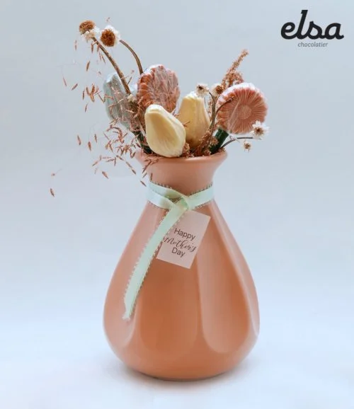 Mom Chocolate Flowers - Plastic Vase
