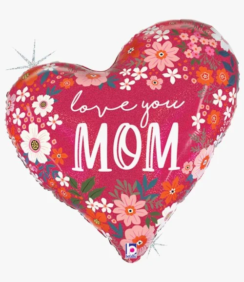 Mother's Day Floral Heart Balloon