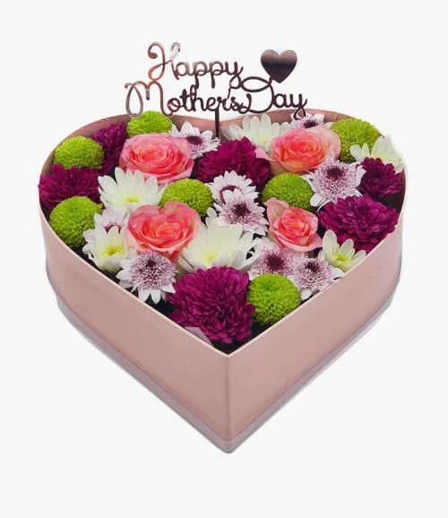  تشكيلة زهور عيد الأم على شكل قلب حب 