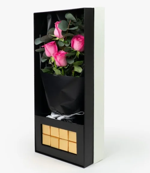 Mother’s Day Pink Roses and Chocolates by Anoosh Bundle