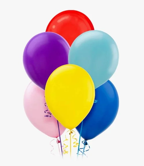 Multi-Color Helium Latex Balloons (6)