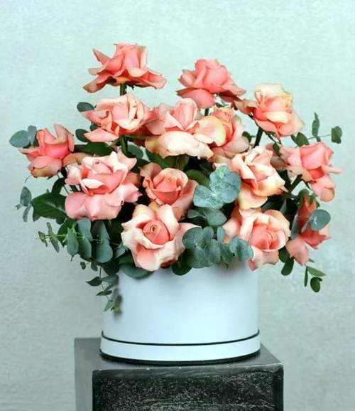 My Beloved Peach Roses Arrangement by Camelia Flowers