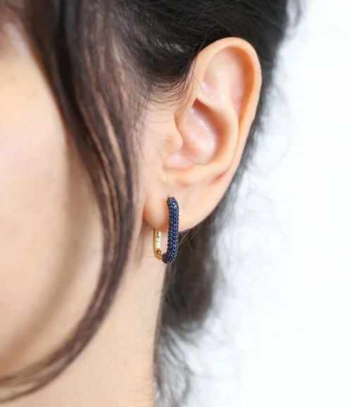Blue Beaded Earring by NAFEES