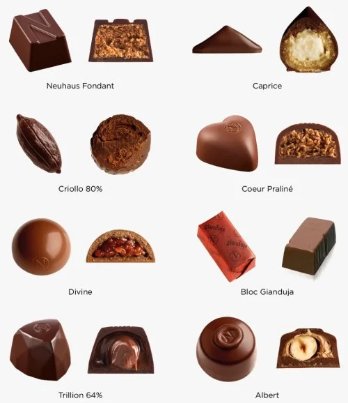 مجموعة ديسكوفيري ن نيوهاوس شوكولاتة حليب،  داكنة وبيضاء 24 قطعة شوكولاتة