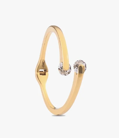 Gold-Plated Open Bangle - Large