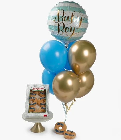 New Baby Boy Personalized Gift Bundle by Krispy Kreme