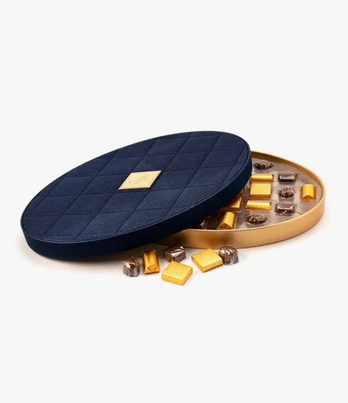 Oval Dark Blue Luxury Box By Bostani  - Big