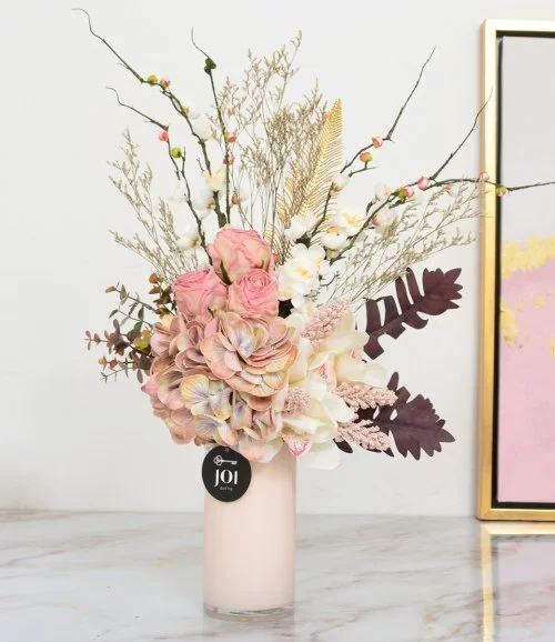 Peachy Dream Artificial Flower Vase