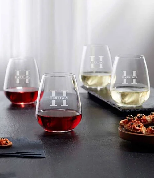 Personalised Stemless Wine Glass 