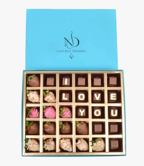 Customized Chocolates and Strawberries Box by NJD