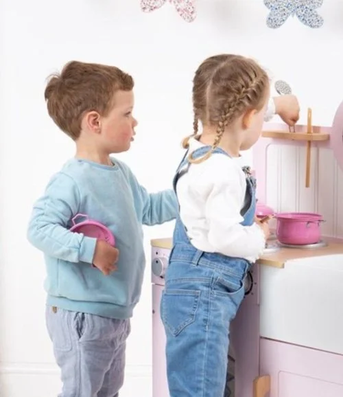 مجموعة المطبخ الوردي للأطفال من تيدلو