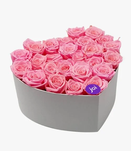 Pink Roses Heart-shaped Box
