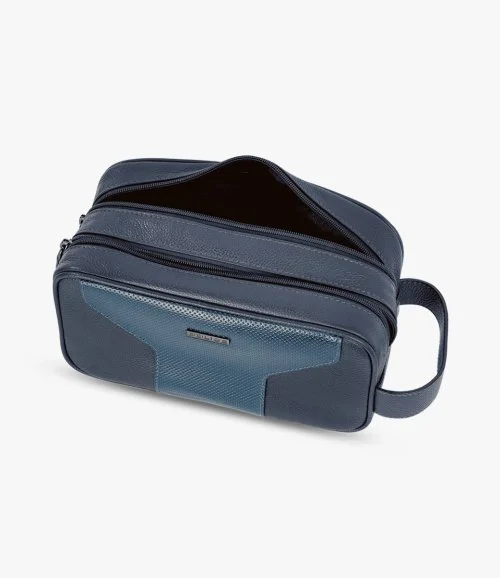 حقيبة سواف جلد أزرق داكن للرجال من بوليس