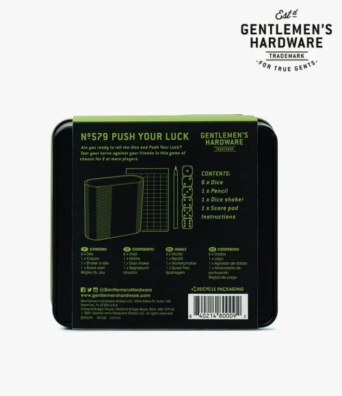 Push Your Luck Dice Game By Gentlemen's Hardware