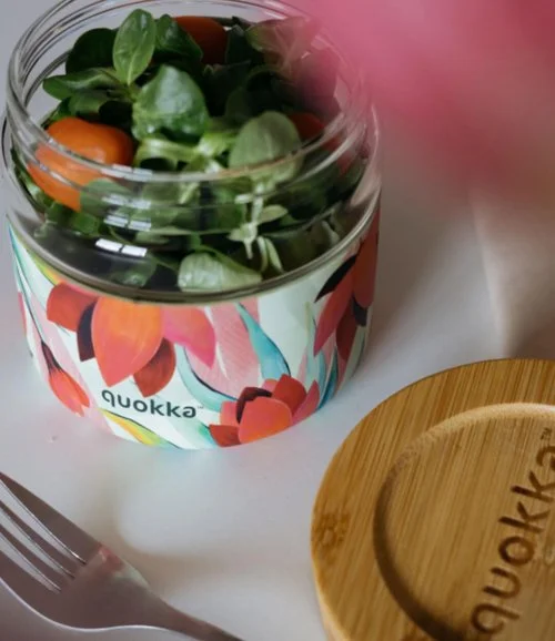 Quokka Glass Food Jar With Silicone Cover Spring 820 Ml