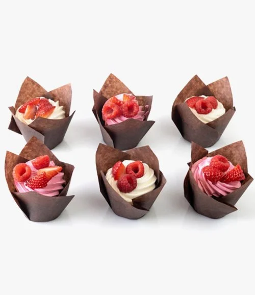 Raspberry & Strawberry Fresh Cream Cupcakes By Cake Social