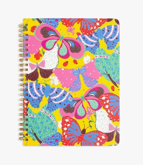 Rough Draft Mini Notebook, Berry Butterfly Yellow by Ban.do