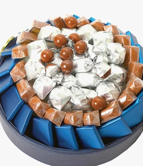 علبة شوكولاتة جلدية بالون الكحلي من ايكلا