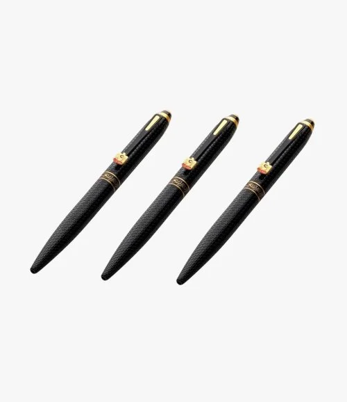 قلم روفاتي الإمارات أسود بتصميم أشكال سداسية