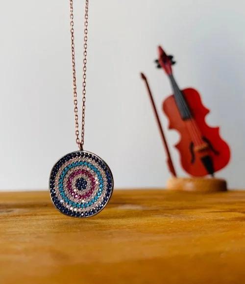 Serpentine Circle Necklace Colorful Blue