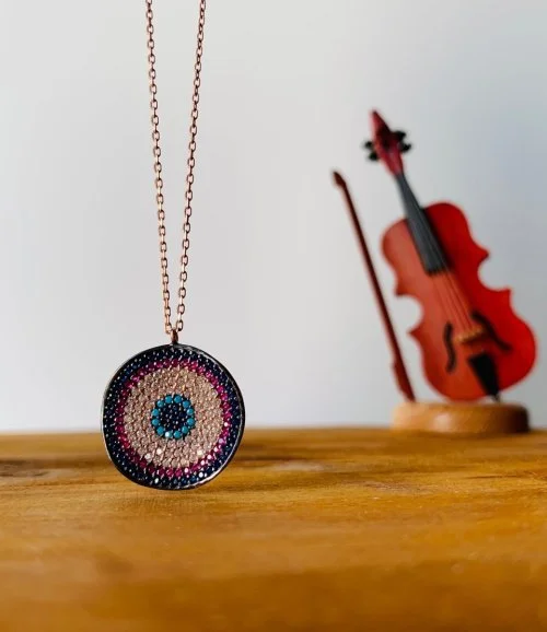 Serpentine Circle Necklace Colorful Pink