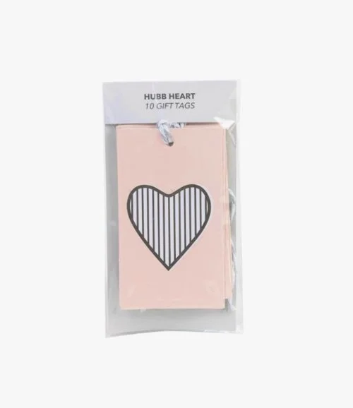 مجموعة من 10 بطاقات هدايا قلب من سلسال