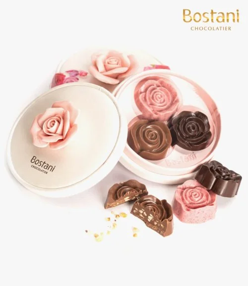 Small Rose Chocolate Box 3 Pieces by Bostani