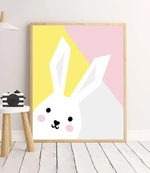 Abstract Bunny Wall Art Print by Sweet Pea