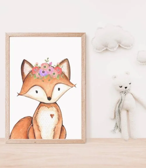 Fox Watercolour Wall Art Print by Sweet Pea