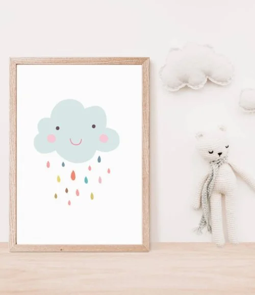Smiley Cloud Wall Art Print by Sweet Pea