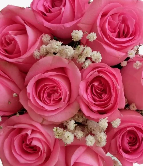 Sweet Pink Roses in a Box