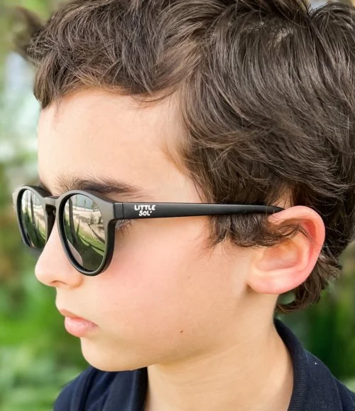 Sydney - Black Mirrored Kids Sunglasses by Little Sol+