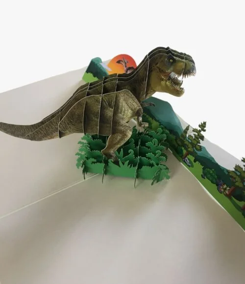 T-Rex Dinosaur - 3D Pop up Card By Abra Cards