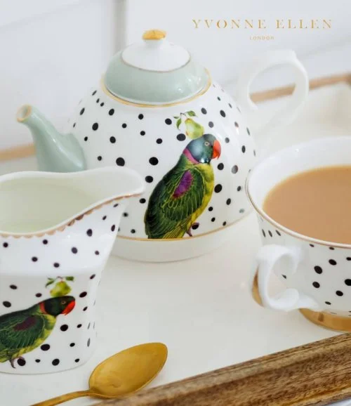 Tea For One Parrot Polka Dots By Yvonne Ellen