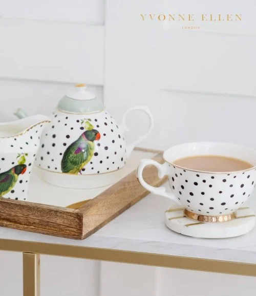Tea For One Parrot Polka Dots By Yvonne Ellen