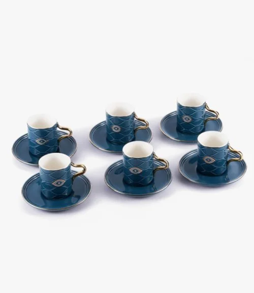 Turkish Coffee Set - Nazar - Blue