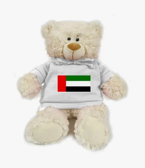 UAE National Day Cream Bear with Hoodie 38cm by Fay Lawson