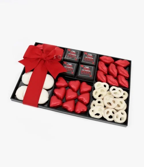 Valentine Chocolate Sweets Acrylic Tray by Le Chocolatier Dubai
