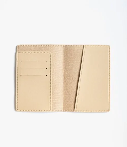 Vegan Leather Passport Cover - Linen White by Royal Page Co