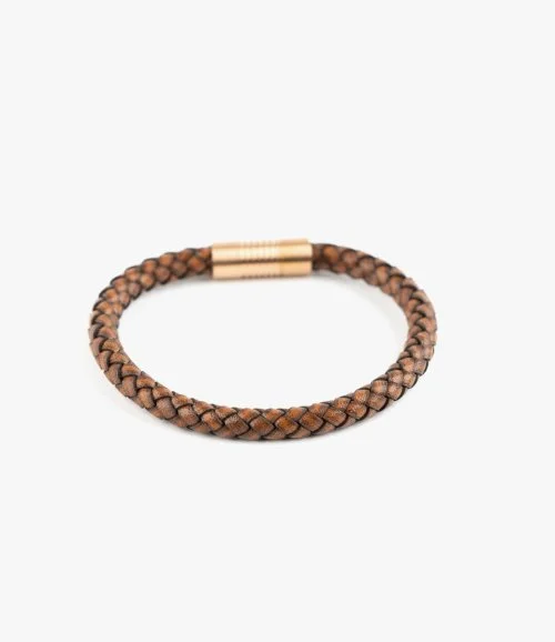 Vintage Brown 6mm Leather Bracelet by ZUS 