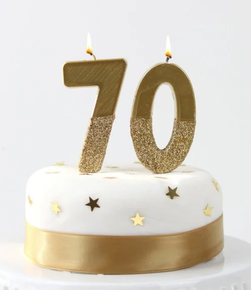 We Heart Birthday Glitter Number Gold Candle '7' by Talking Tables