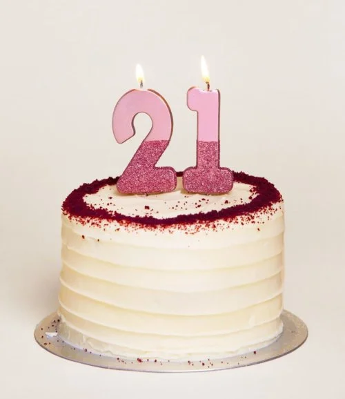 شمعة روز جولد جليتر لعيد ميلاد برقم '2' من توكينج تيبلز