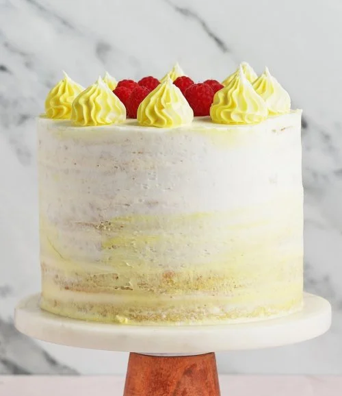 Whipped Lemon and Raspberry Cake by Sugarmoo