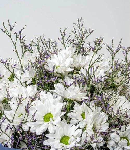 باقة زهور القرنفل الأبيض