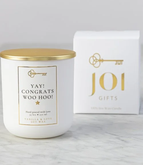 Yay! Congrats! Woo Hoo!' Gift Candle By Joi Gifts