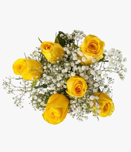 The Yellow Fantasy Roses Arrangement