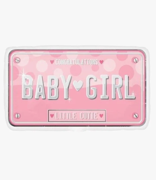 Baby Girl Car License Balloon 