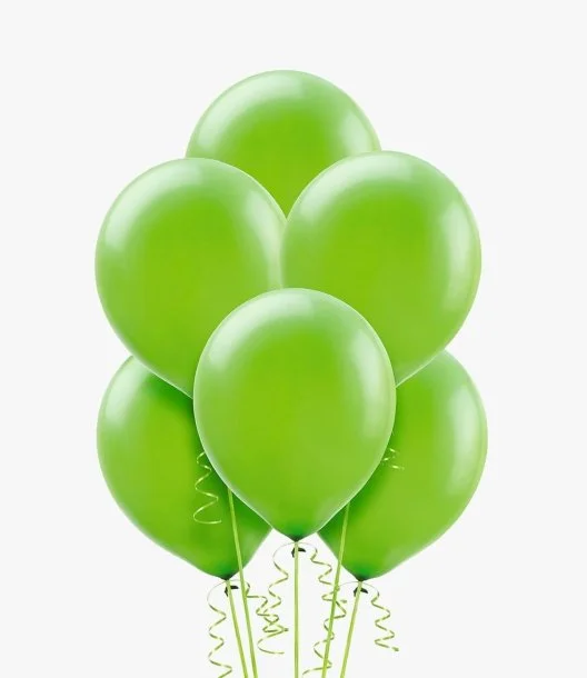 6pcs Lime Green Latex Balloon Bouquet