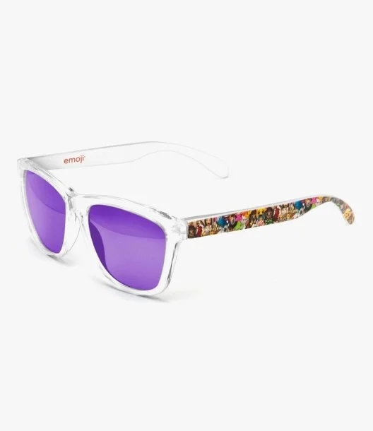Bright White Total Colour Violet Sunglasses by emoji® 